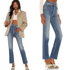 New $238 Mother High Waisted Double Hiker Skimp Jeans Love Bombs 27 NWT